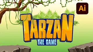 Adobe Illustrator | Tarzan The Game Typography | Create a Video Game Logo in Adobe Illustrator