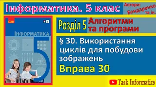 § 30. Використання циклів для побудови зображень | 5 клас | Бондаренко