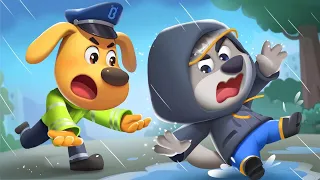 Safety On a Rainy Day | Safety Cartoon | Detective Cartoon🔍| Kids Cartoon | Sheriff Labrador