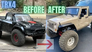 Traxxas TRX4 Sport transformation into Injora Hardbody Jeep