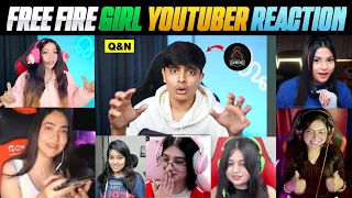 All Free Fire Cute Girl Youtubers REACTION On AJJUBHAI REAL FACE REVEAL | Q&A | TOTAL GAMING