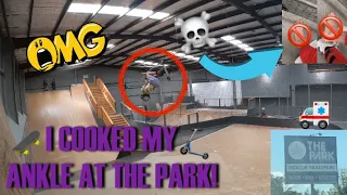 FIRST TIME AT THE PARK AND I WRECKED MY FOOT?! (INDOOR SKATEPARK)