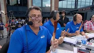 Mets booth broadcasts from Shea Bridge