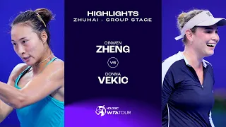 Zheng Qinwen vs. Donna Vekic | 2023 Zhuhai Group Stage | WTA Match Highlights