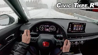 Driving the Honda Civic Type R in Snow! - FL5 Tackles Winter on Blizzak Tires (POV Binaural Audio)