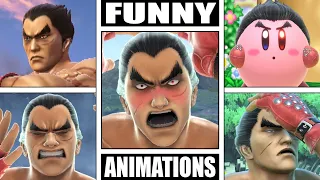 Kazuya Mishima FUNNY ANIMATIONS in Smash Bros Ultimate (Drowning, Dizzy, Sleeping, Star KO, & More)