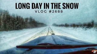 LONG DAY IN THE SNOW | My Trucking Life | Vlog #2688