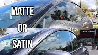 Matte Black vs Satin Black Wrap Chrome Delete For Your Tesla.  Which is Right For You?