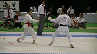 2018 JKA All Japan Female kumite semifinal Momoko Mimura vs Mai Shiina 女子組手準決勝 三村桃子 vs 椎名舞