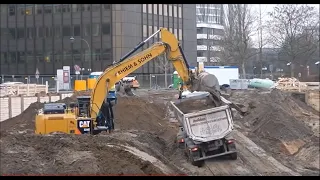 Truck slipping off the track - lucky again Excavators pull out