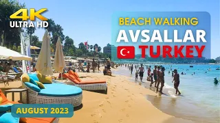 4K 🇹🇷Turkiye. Alanya/Avsallar. Walking on the beach. August 2023 #beach #beachwalk #turkiye #walking