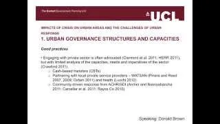 Literature Review on Humanitarian Response in Urban Areas: A Work in Progress