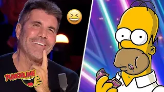 Funniest CARTOON Impressions On BGT That Simon Cowell Loved!