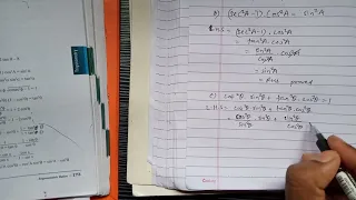 Prove that cot²A.sin²A + tan²A.cos²A = 1 || Trigonometry || Class 9 ||