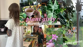 my morning routine with 250 houseplants 🌿🌞☁️