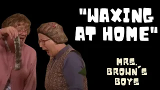 American Reacts to Trying Bikini Waxing at Home... in a Dark Cupboard | Mrs. Brown's Boys