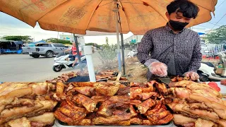 Super Popular Yummy! Pig Head Grilled Sold out of 40Kg Pig Head a Per Evening Chops, l Cambodia's