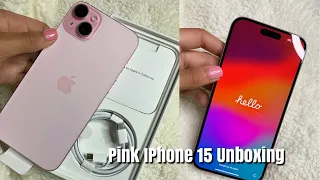 PINK IPHONE 15 PLUS UNBOXING 📱🩷 *256GB* | realistic