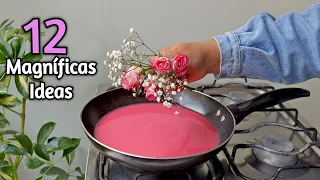 12 DIYs Magníficos con RESIDUOS de VELAS y Flores Secas