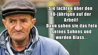 Sie lachten über den 80-jährigen auf der Arbeit - Dann sahen sie das Foto seines Sohnes und wurden..