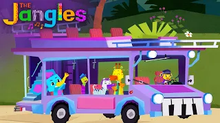 Wheels on the Bus Jungle Ride⭐️ and MORE 🎶 | Jangles | Songs for Kids🦄