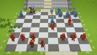 Minecraft Battle Chess, Red and Blue