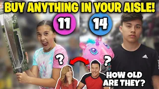 I'LL BUY ANYTHING IN YOUR AGE AISLE CHALLENGE!!! Our Parents' Ages Revealed!