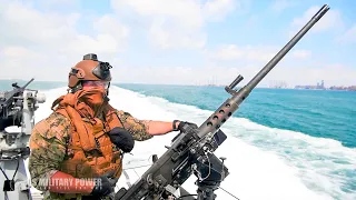 US Navy Mark VI Patrol Boat Shooting Exercise