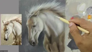 Painting a White Horse in Acrylics