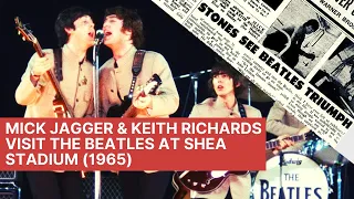 Mick Jagger & Keith Richards Visit The Beatles at Shea Stadium Concert (1965)