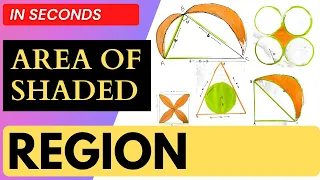 Area of Shaded Region Trick for Square, Triangle, Circle and Rectangle Geometry||Shaded Region Trick