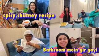 Chatpati & spicy 🌶 red chutney recipe | Riza n sara surprised me again 😍 | vlog