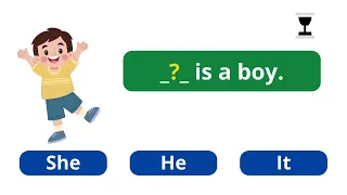 Personal Pronouns Quiz for Kids (She, He, It)