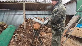 Stihl ms 361 з шиною від Урала і циліндром Emas.