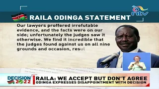 Raila Odinga accepts Supreme Court's decision to uphold William Ruto's win