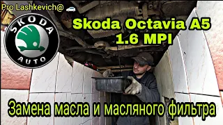 Замена масла  масленного фильтра Skoda Octavia A5 1.6 MPI BSE