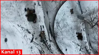 Russian soldier’s “love” for his fellow - Seeing the drone, he abandons the wounded soldier