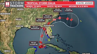 Tropical Storm Idalia latest forecast track