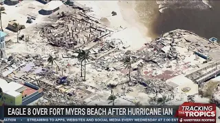 Eagle 8 HD flies over Fort Myers Beach to survey Hurricane Ian's destruction