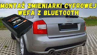 Montaż zmieniarki cyfrowej bluetooth Wefa 606 z zestawem głośnomówiącym do Audi A4 B6/B7 1.8T RNS-E