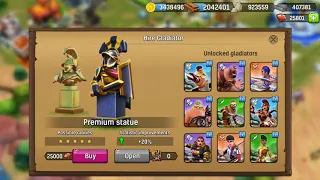 Gladiator heroes open a premium statue