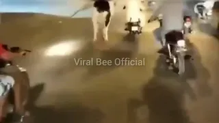 Dangerous Cow runs away on road in Karachi - Eid 2021