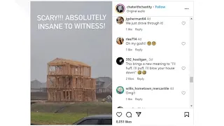 Yes, the video of a framed home collapsing during the derecho is real