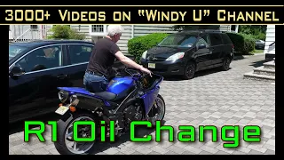 HOW TO CHANGE OIL AND FILTER YAMAHA R1 2009 OR SIMILAR BIKE.