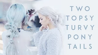 TWO Topsy Turvy Ponytails (Two Minute Tutorial)