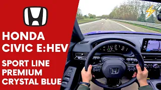 Honda Civic e:HEV 2023, Silent POV test drive - Sport Line, Premium Crystal Blue