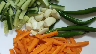 How To Make Arabic Shawarma Pickles - Vegetable Pickles - No Oil Pickles - Achar Recipe For Shawarma