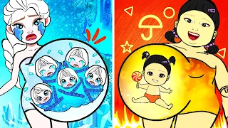 Oh! Elsa Has Multiple Pregnancy - Hot Squid Game VS Frozen Pregnant | Paper Dolls Story Animation