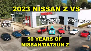 The New 2023 Nissan Z VS 370Z, 300ZX, 280ZX, 280Z, 240Z - 50 Years of Z Heritage