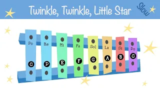 Twinkle, Twinkle, Little Star - Xylophone tutorial and songs for beginners - Slow version
